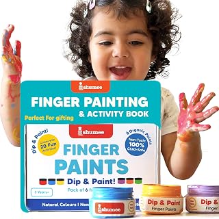 shumee Finger Painting Kit for Kids with 6 Washable Non-Toxic Colors, 40-Page Fun Book | Hand Painting Kit for 3+ Years | ... Price In India