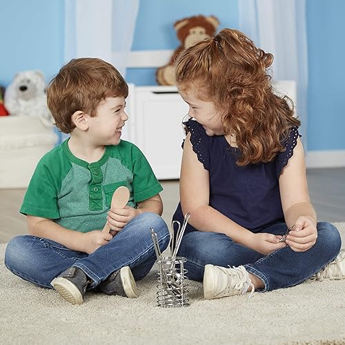 Miniatura 2 de Melissa & Doug utensilios de cocina para revolver y servir, 7 piezas de acero inoxidable y madera.