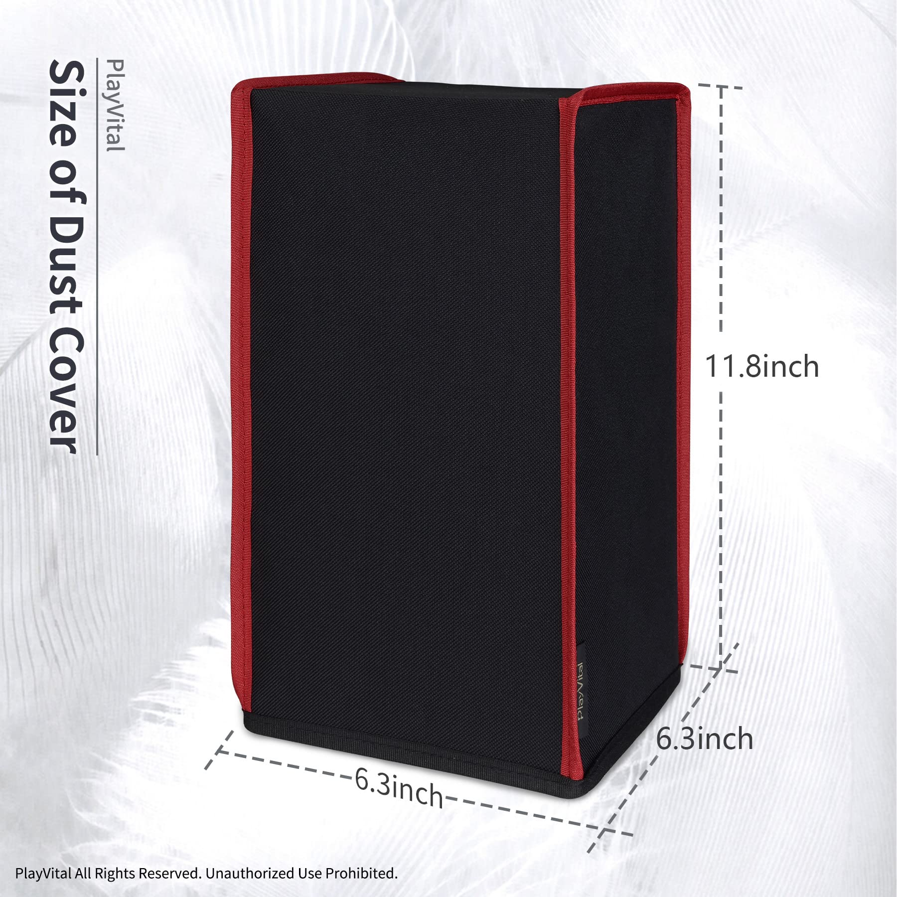 playvital Housse anti-poussière en nylon noir pour console Xbox Series X, doublure douce et soignée, protection anti-poussière et anti-rayures pour console Xbox Series X – Bordure rouge