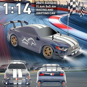 iBlivers Full Scale RC Drift Car, 1:14 Remote Control Drift Cars with Proportional Throttle and Steering 4WD GT Drift RC Car Hobby Grade Drifting Vehicles Toy for Adults Boys Kids