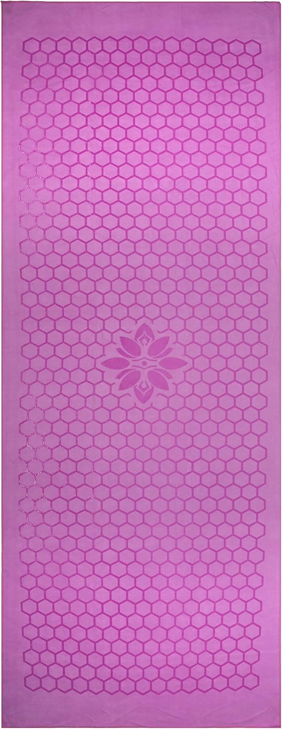 Yoga Mat Towel Non Slip, Smooth Two-Sided Skidless Design for Better Grip, Larger in Size 73 x 26 inches, Soft Suede Microfiber Moisture Wicking Material, Mat Topper (Lilac) : Sports & Outdoors