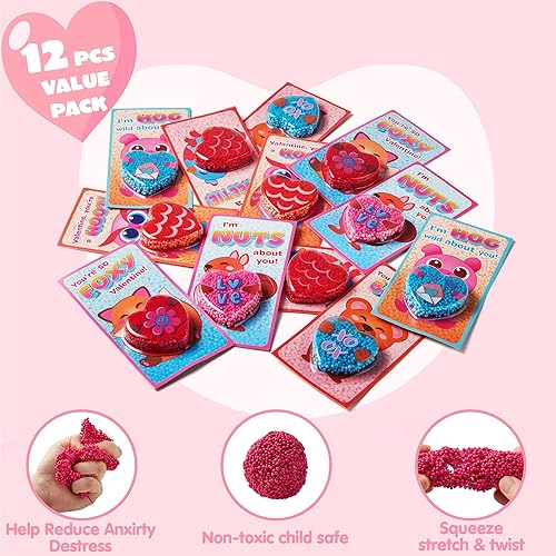 Miniatura 4 de JOYIN 12 tarjetas de regalo para el día de San Valentín con espuma de cuentas de modelado de juegos, juego de cuentas de espuma divertidas con