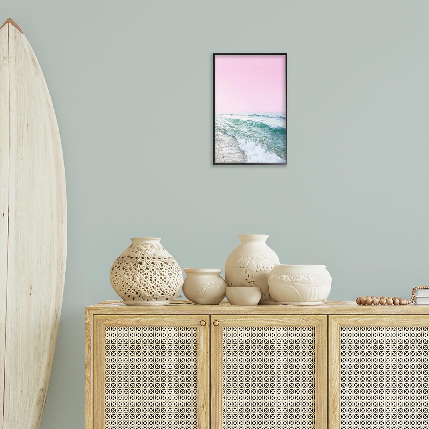 Stupell Industries Pink Winter Sea Framed Giclee Art Design by Sisi and Seb