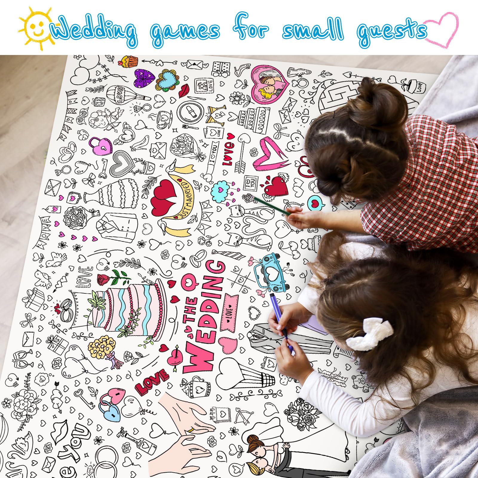 Colerable Ptable Snapklik.com : Giant Coloring Poster, 40 X 28 Inch Large Wedding Themed ...