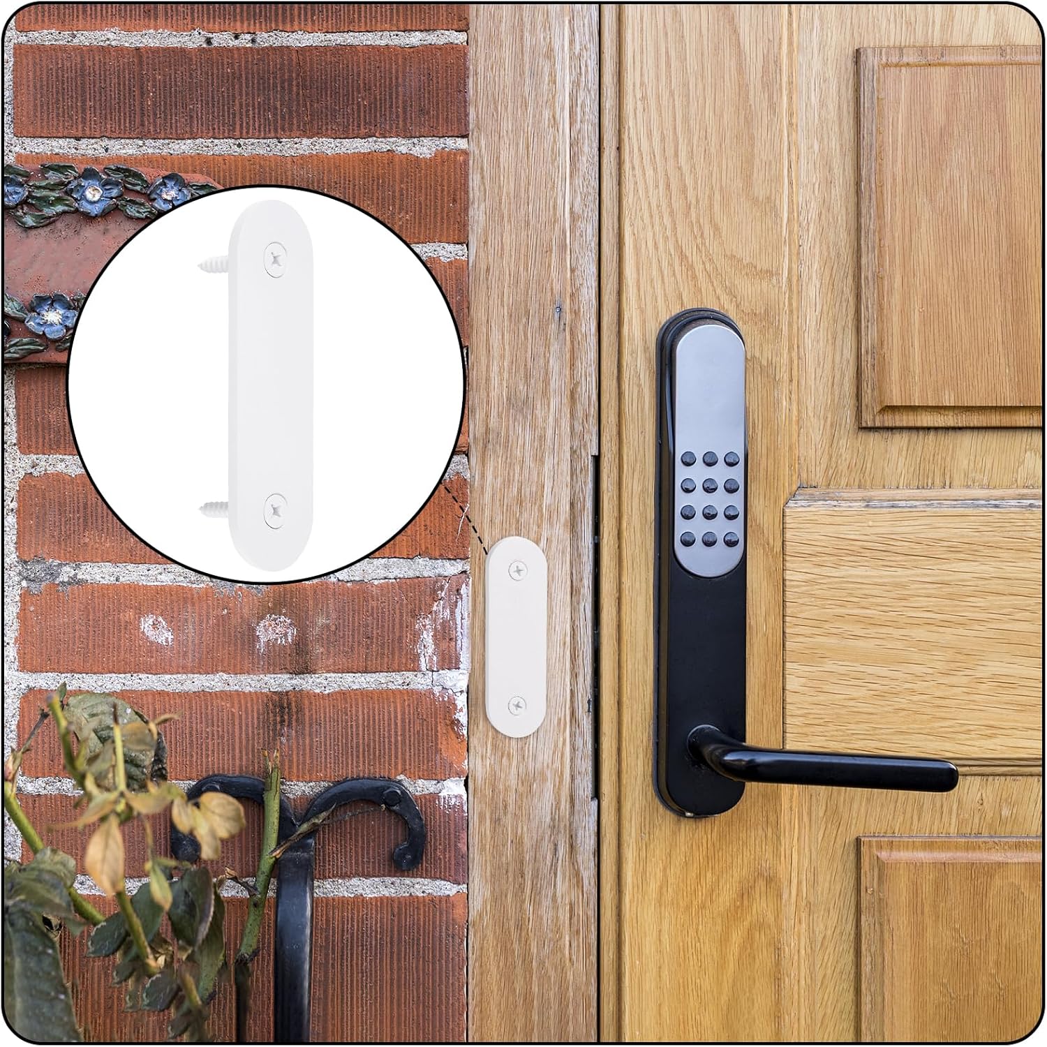 Doorbell Cover Plate, Metal Doorbell Blanking Plate Cover, Doorbell Button Cover Chime Guard Plate, Doorbell Faceplate Hole Cover, Weather Resistant, Easy Installation, Aesthetic Decoration - White