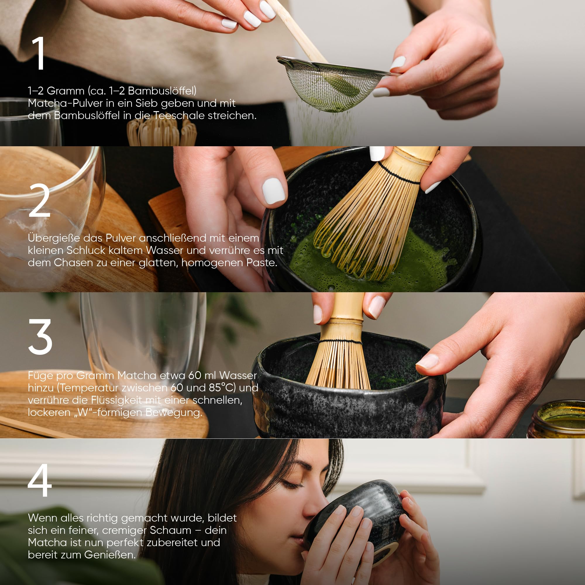 Kaizen® Ibuki Matcha Set - erlesener Premium Bio Matcha-Tee, handgefertigte Chawan-Teeschale, Besen & Löffel - Komplett-Set für Einsteiger und Kenner