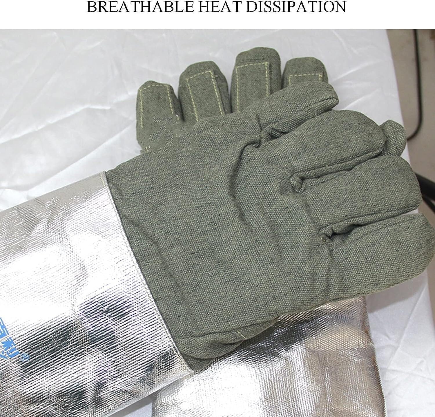 PIWINE Gartenhandschuhe, schnittfeste Handschuhe, feuerfeste Handschuhe, Schweißhandschuhe, bissfeste Handschuhe, Isolierhandschuhe aus Aluminiumfolie for Metallurgie, Herd, Grill und andere Zwecke