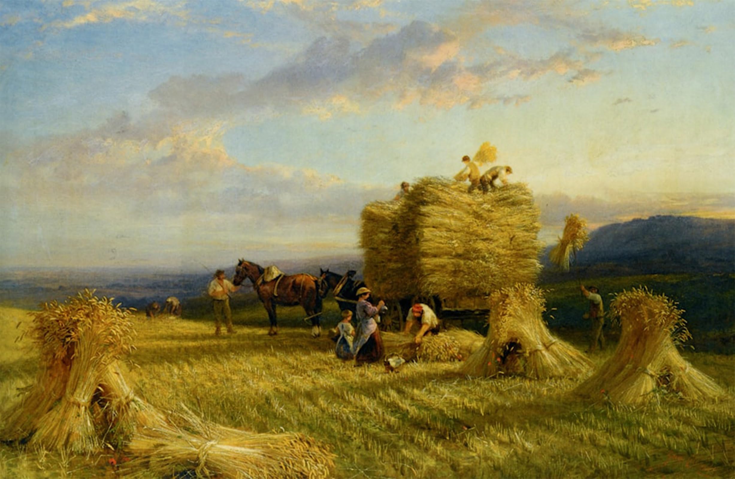 ARTXLXXBN Famous Painting Canvas Artwork Graffiti Print the Last Load by George Cole Snr. Portrait Canvas Image for Home Decor 60x90cm