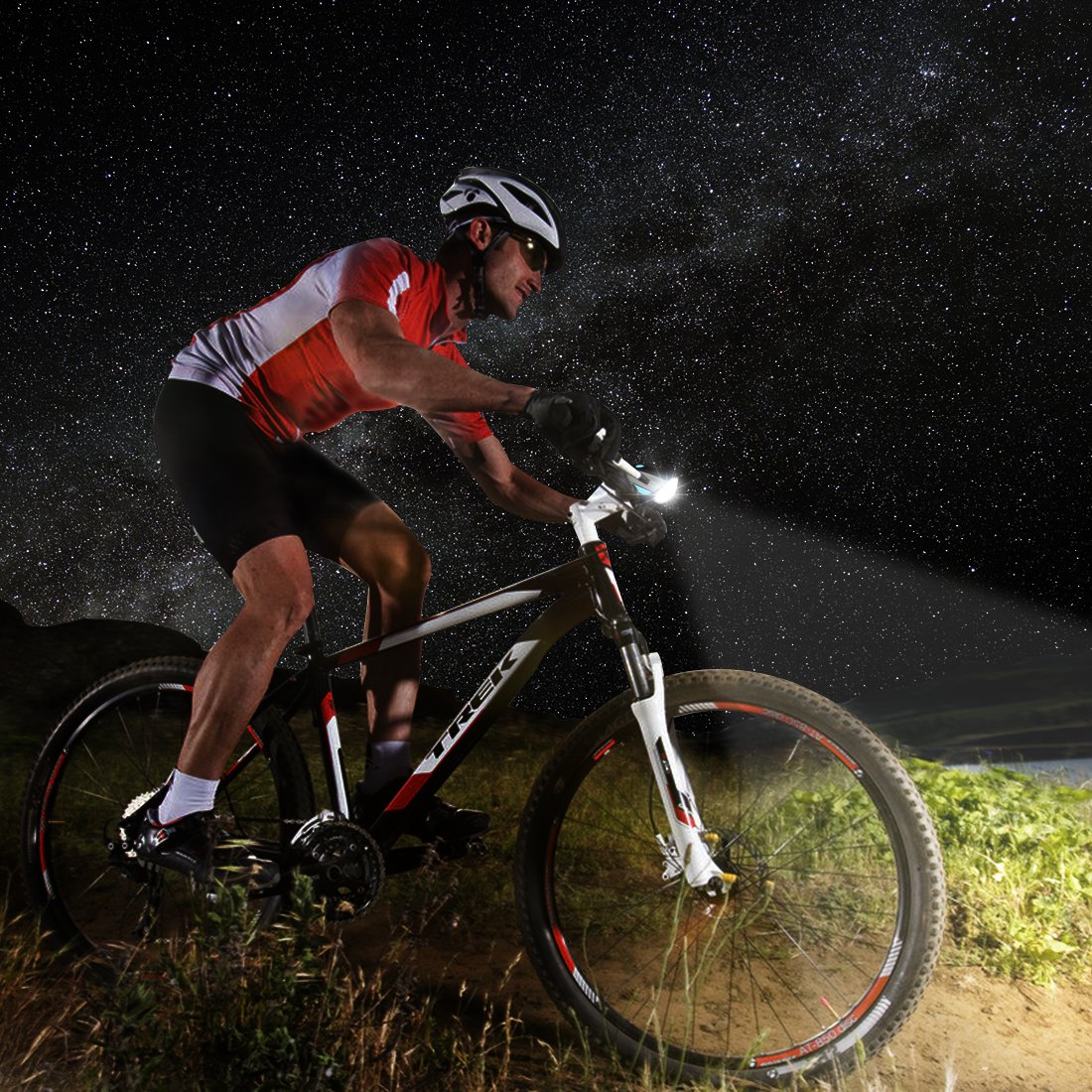 LETOUR Bike Light 500Lumen 3 Lighting Modes 5 Sounds Rechargeable Bicycle Light Waterproof Cycling Lights, Bicycle Light Front with Loud Sound Siren 2