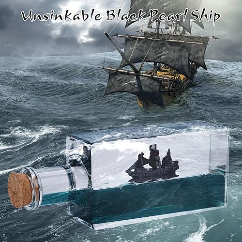 Miniatura 2 de Honsheng Juguete simulador de pirata de perla negra insundable, bote ondulado en una caja, adorno de decoración de barco fluido de crucero de onda