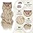 Vigorous Clip in Hair Extensions 20Inch Blonde Hair Extensions Clip Ins 4Pcs Long Wavy Soft Synthetic Hairpieces for Women