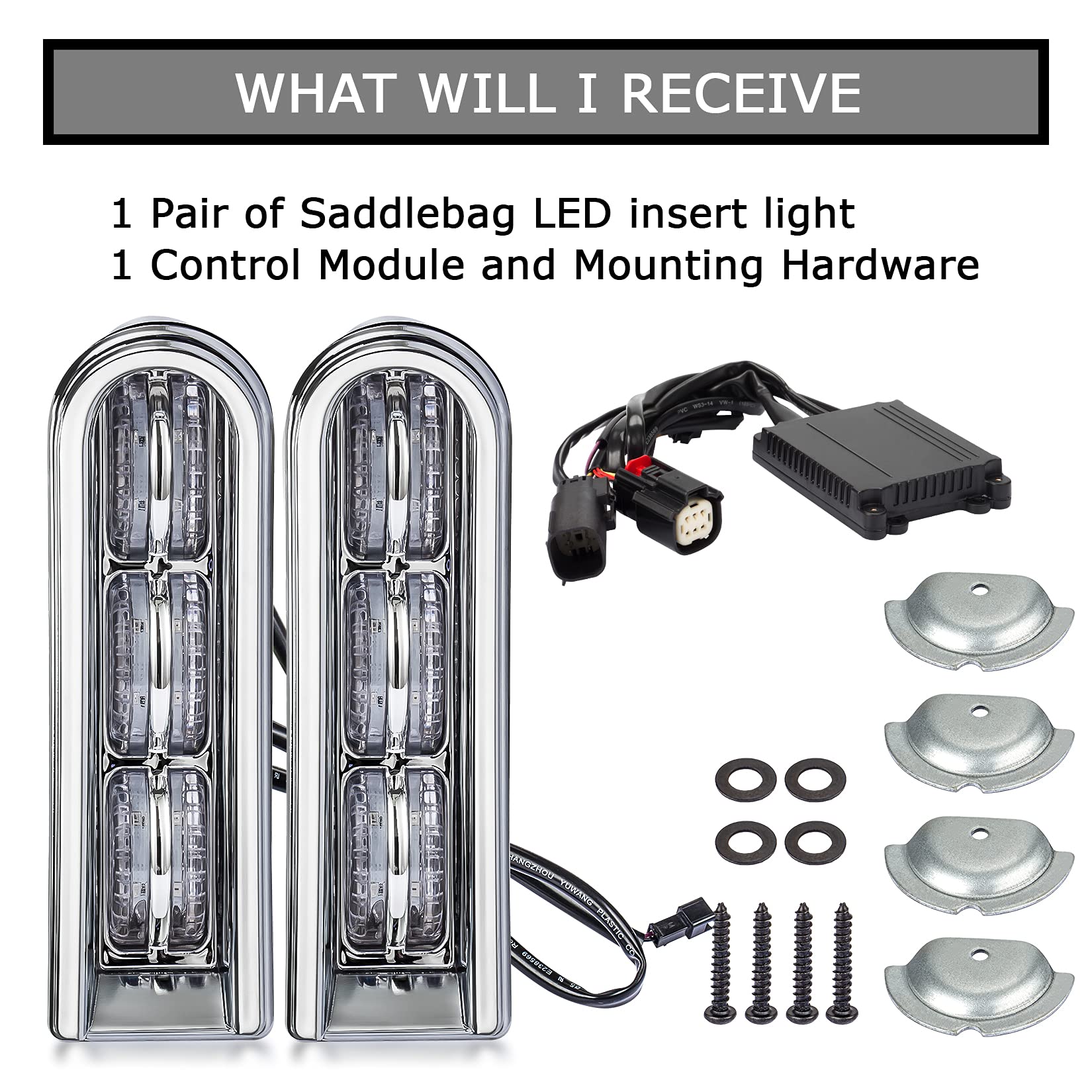 LED INSERTS SADDLEBAG Filler Support Lights Pour Touring Electra Glide NoirC A EUR 67,08