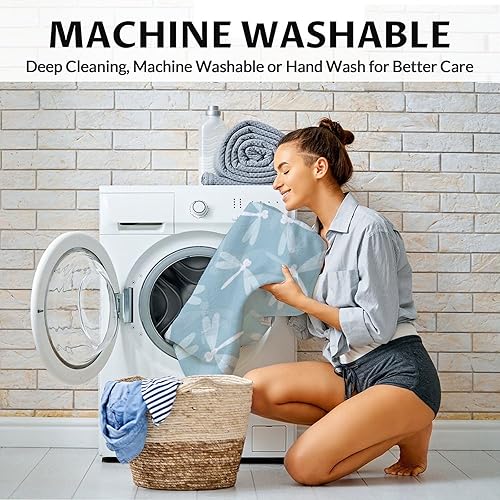 Miniatura 5 de Manta de libélula, suave, mullida y cálida, manta pequeña de 40 x 50 pulgadas para sofá, manta estética azul, regalos para mujeres