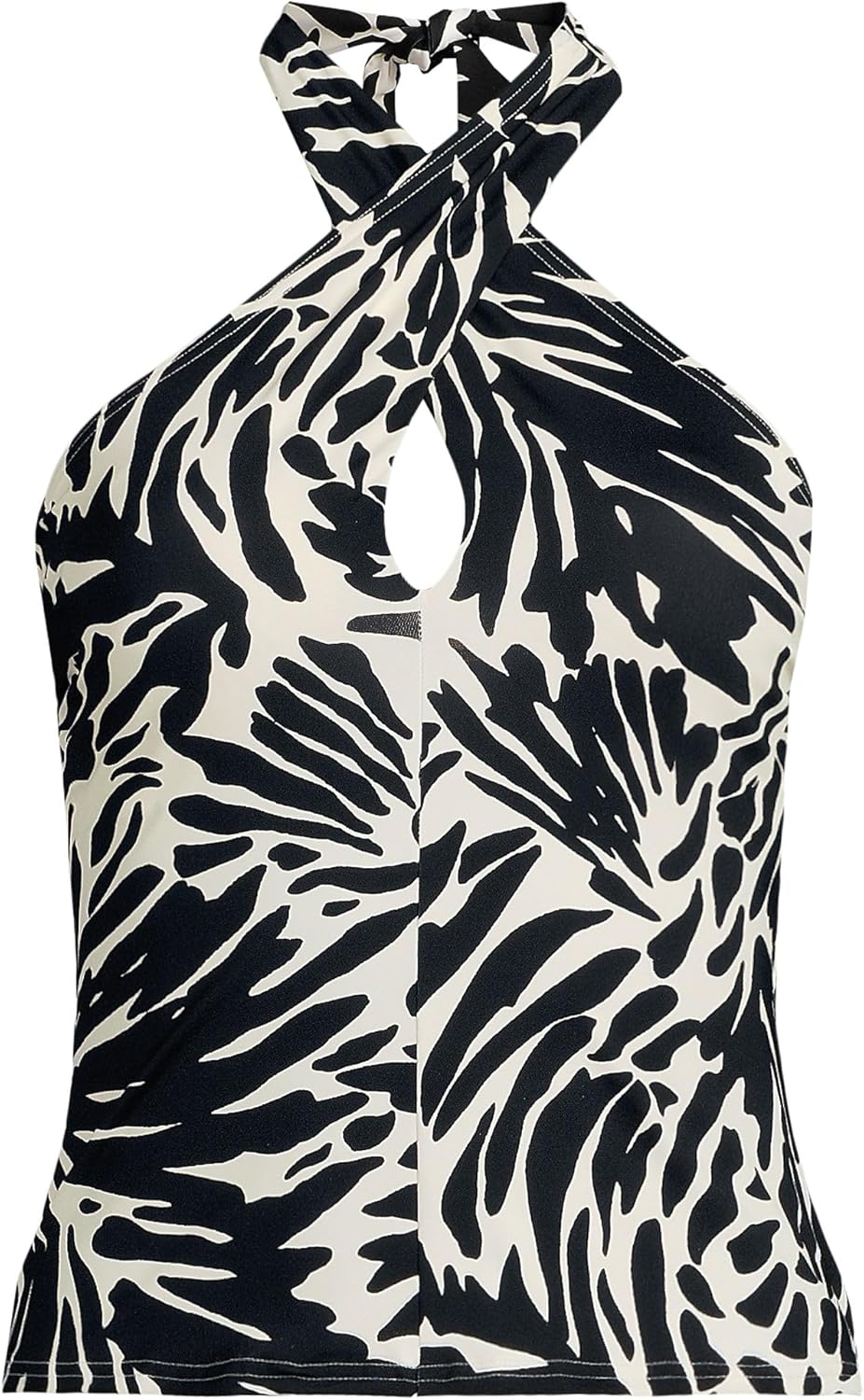 Lands' End Women's Criss Cross Halter Tankini Swimsuit Top