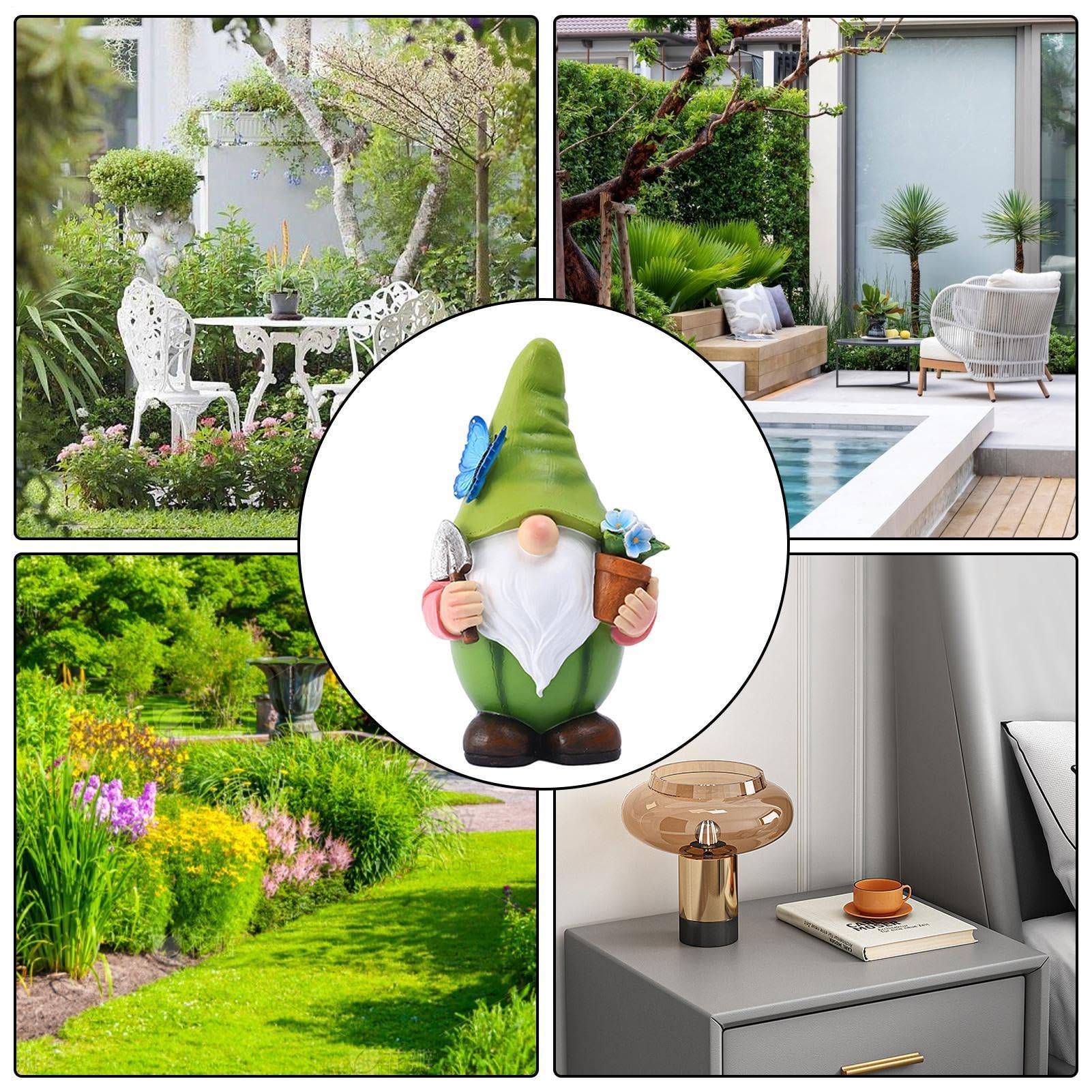 Decorativo da Giardino Statua Da Esposizione In Resina Con Luce Solare | Statuetta Decorativa Di per prato, giardino, patio, cortile, balcone, terrazza, bordo piscina, esterno