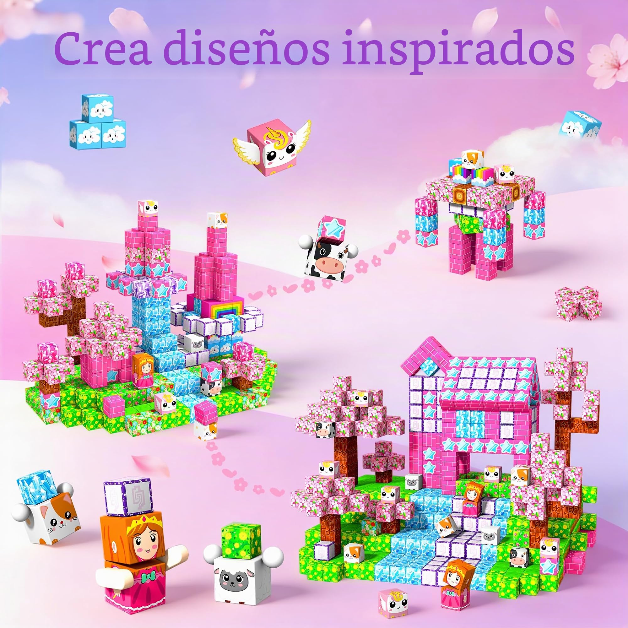 Bloques Magneticos Construccion Niños - 165 Piezas Cubos