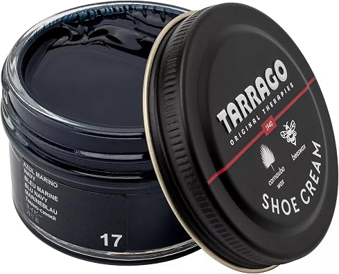 Tarrago كريم الأحذية المهنية البولندية الأحذية للأحذية الجلدية، والأحذية، محفظة، والأثاث مكيف الجلود صديقة للبيئة 1.7 oz - الأزرق الداكن # 17