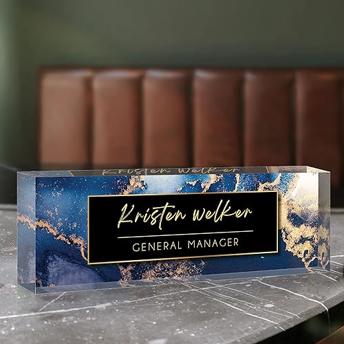 Miniatura 6 de Placa de nombre de escritorio personalizada, placas de identificación acrílicas personalizadas para escritorio, accesorio de oficina para mujeres y