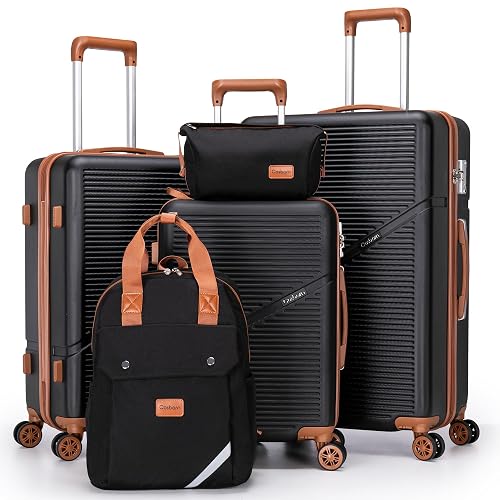 Cosbarn Luggage Sets 5 Piece Suitcases with Wheels 20-24-28 Inch