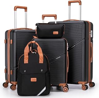 Cosbarn 5-Piece Hardshell Luggage Set with TSA Lock and Spinner Wheels