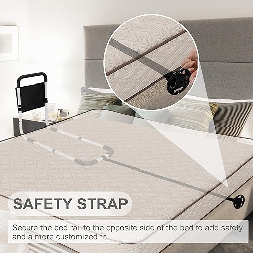 Miniatura 7 de RELIANCER Barandilla de seguridad de cama para adultos mayores, mango ajustable para asistencia de cama para cualquier cama, barandillas laterales