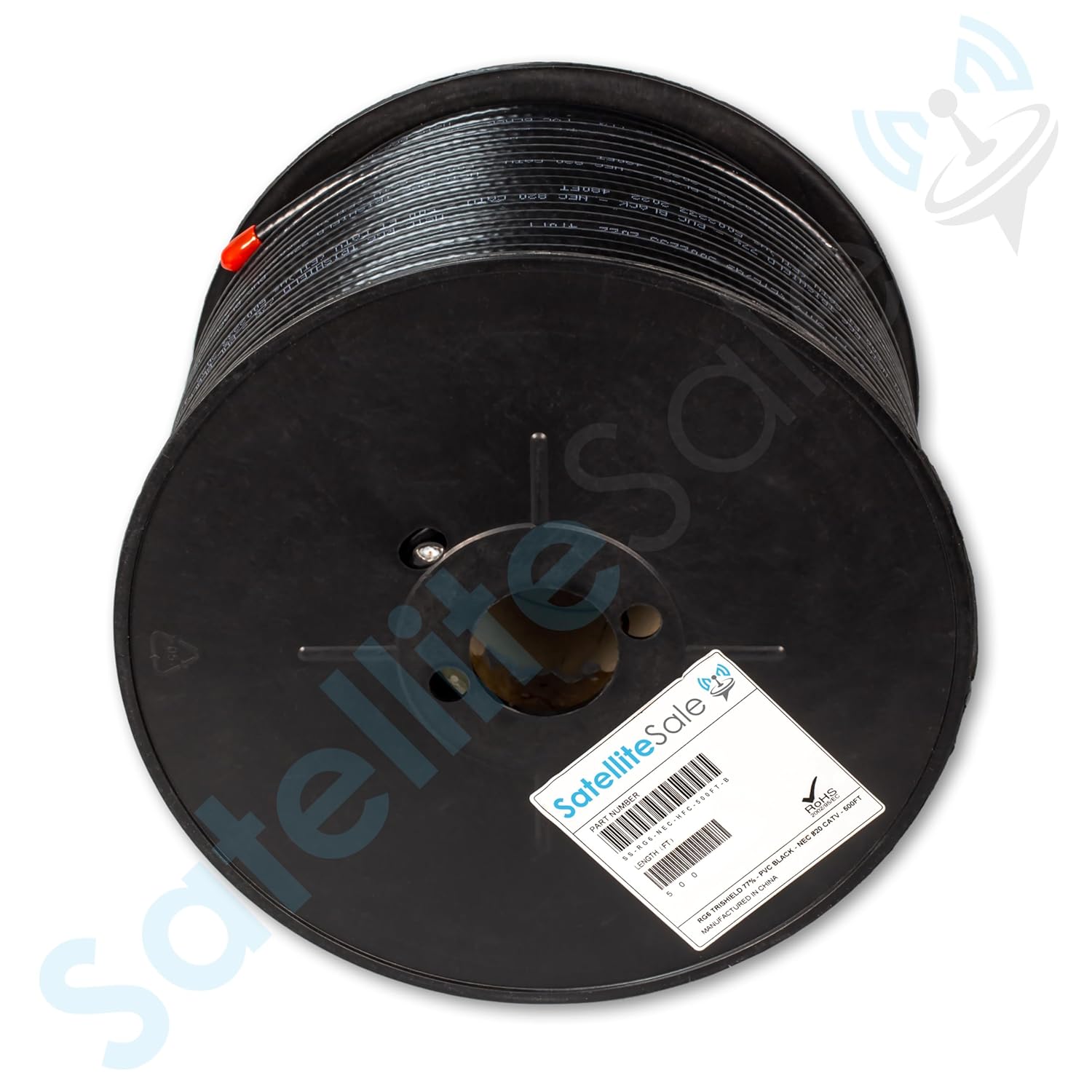 SatelliteSale RG-6 Trishield NEC 820 CATV HFC Coaxial Cable PVC White 500 feet