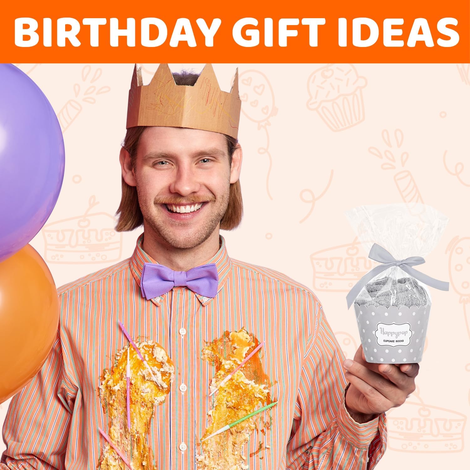 HAPPYPOP Birthday Gift Ideas for Men - Socks for 45 50 Year Olds, Unique Bday Gifts for Him - Image 2