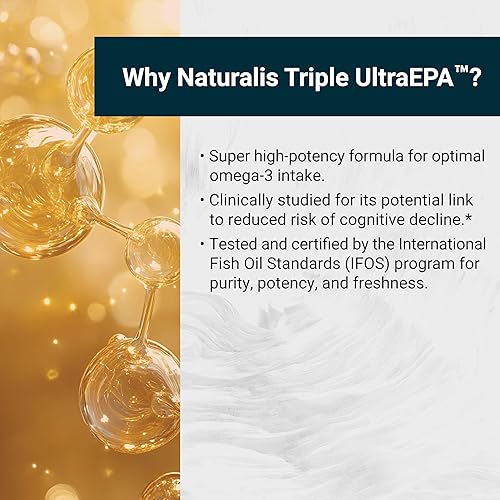 Miniatura 5 de Naturalis Triple UltraEPA (1000 mg)  Fuerza altamente concentrada y avanzada - Soporte para corazón, cerebro y estado de ánimo*  Sin OMG, sin soja