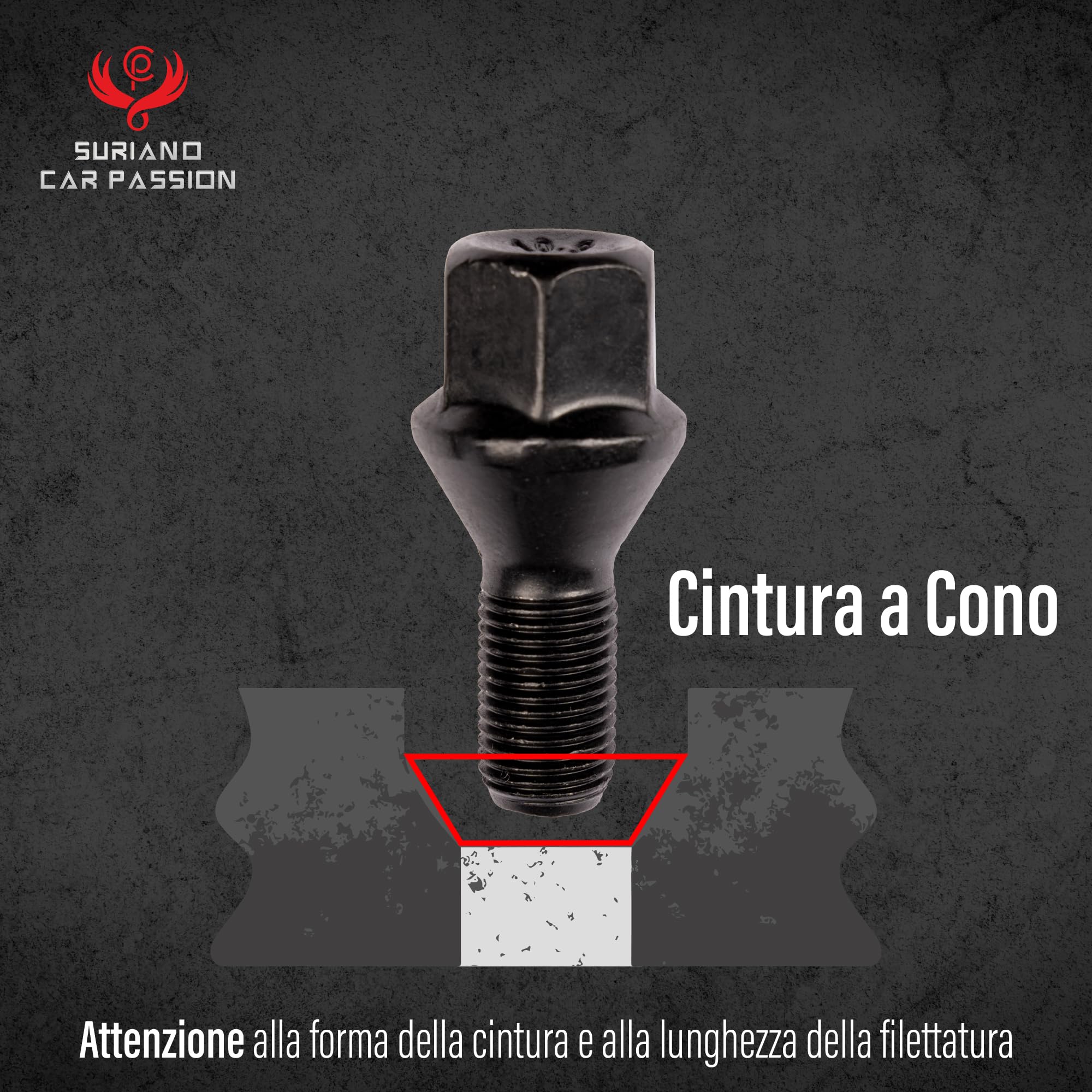 Kit 20 bulloni ruota neri Compatibili con Jeep Renegade dal 2014 e Compass solo dal 5/2020 in poi ruote cerchi in acciaio e in lega Farad