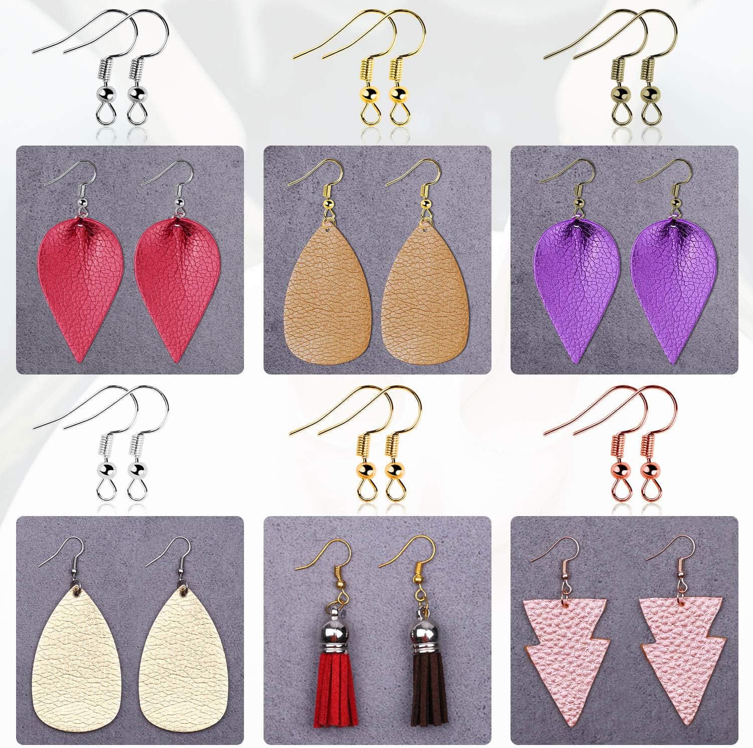 Earring Hooks, Shynek 2000Pcs Earring Making Supplies Kit with Fish Hook Earrings, Jump Rings, Earring Backs for Polymer Clay Earrings Making and Jewelry Repair