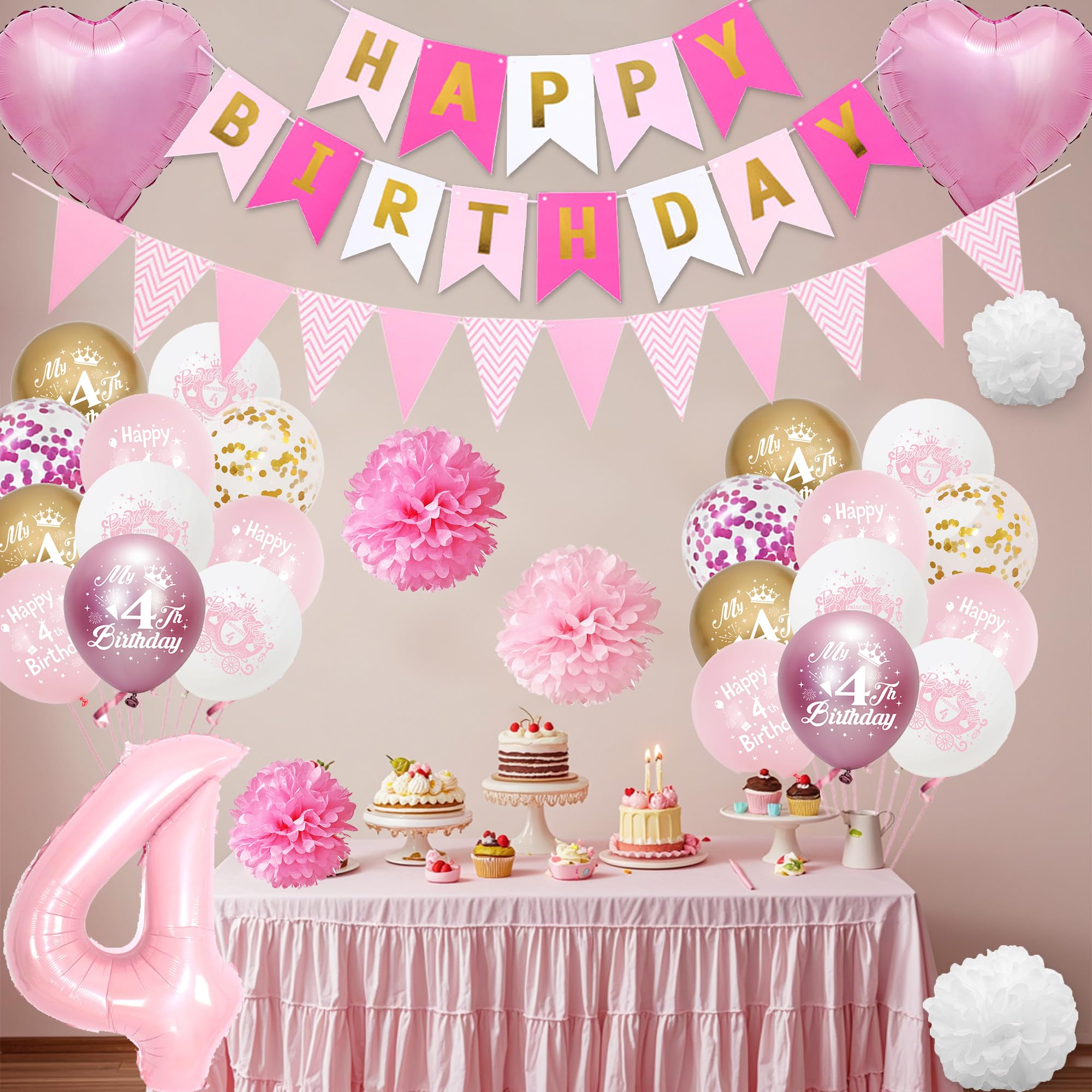 Hot Pink Glitz Age 40 Holographic Foil Pennant Bunting 274cm