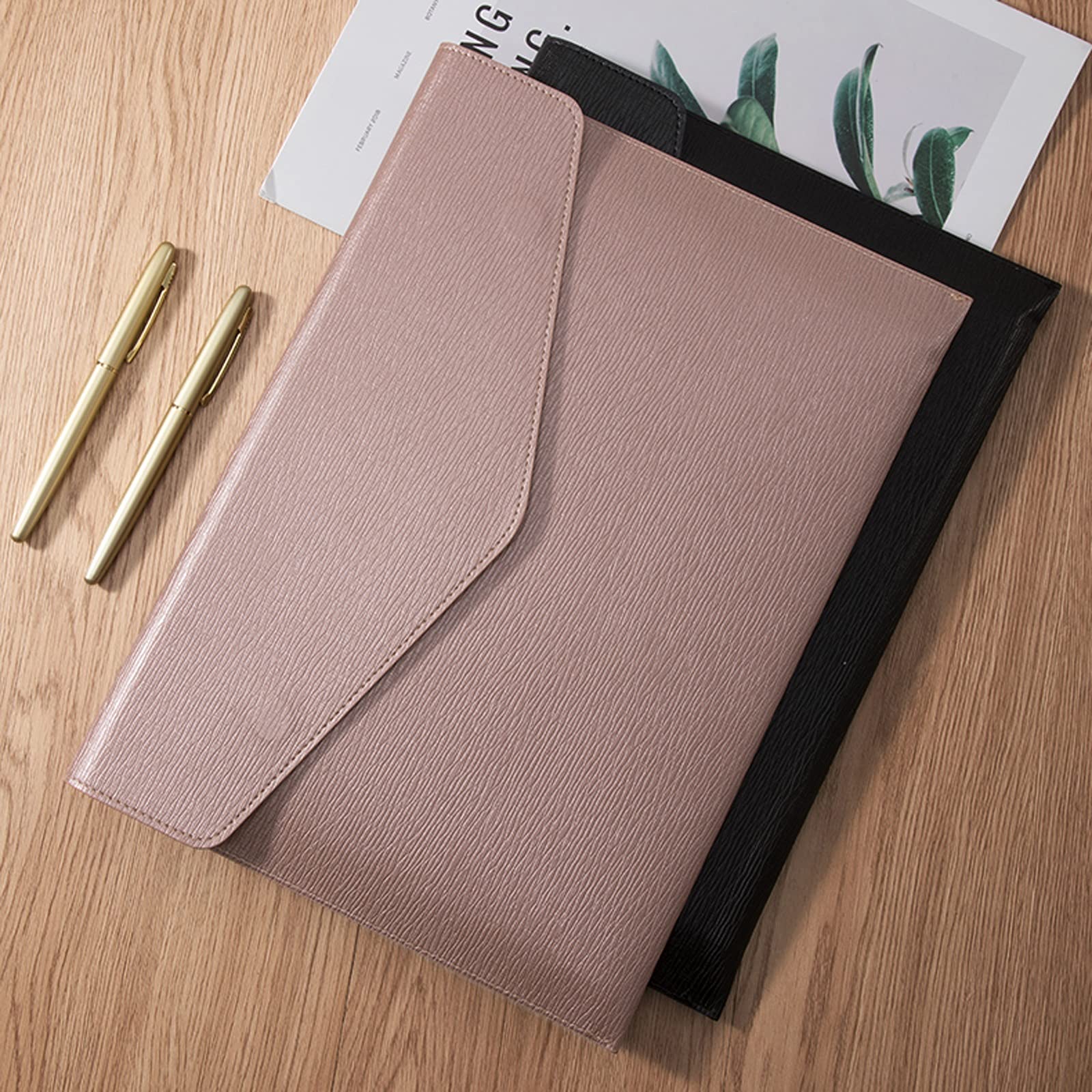 Dokumentenmappe High-End-Verdickter-Datei-Tasche A4 und Buchstabe Papierformat PU-Dokumententasche Business Office Dokumententasche Multi-Color-Dateiordner (2 Stück) Dokumententaschen (Color : Blauw