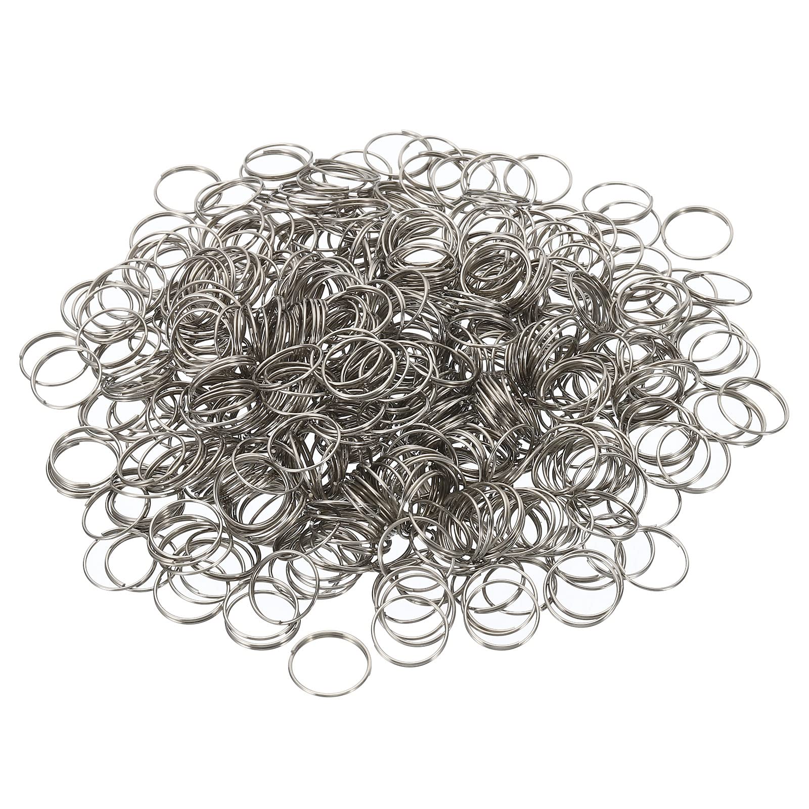 PATIKIL Mini pierścienie dzielone, 500 sztuk, 11 mm, średnica zewnętrzna, okrągły pierścień ze stali nierdzewnej, pierścień zaciskowy do mocowania, żyrandol, akcesoria do lamp, srebrne