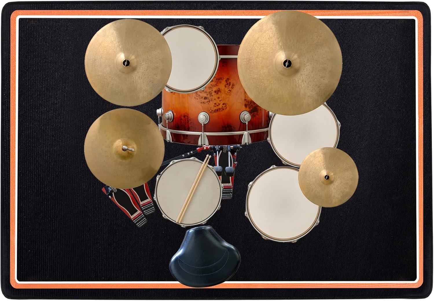 TORIBIO Drum Rug, 6 Ft x 5 Ft Drum Mat Drum Carpet Music Rug with NonSlip Grip