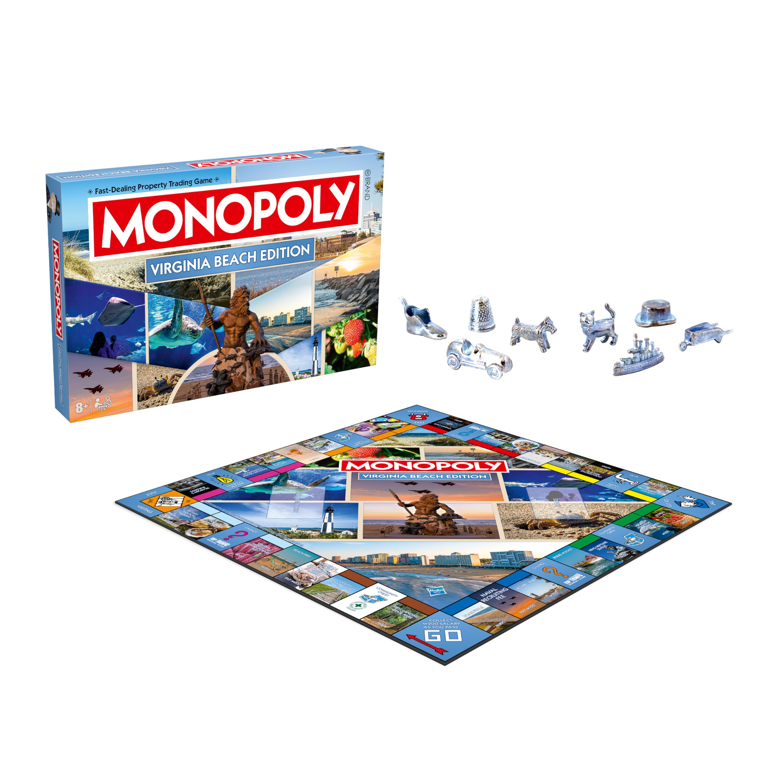 Monopoly Board Game - Virginia Beach, VA Edition: 2-6 Players Family Board Games for Kids and Adults, Board Games for Kids 8 and Up, Great for Game Night