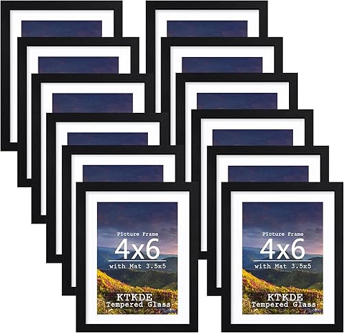 Colección de marcos de fotos de metal de aluminio de 8 x 10 pulgadas, 4 unidades, 5 x 7 con paspartú u 8 x 10 pulgadas sin cubierta por plexiglás,