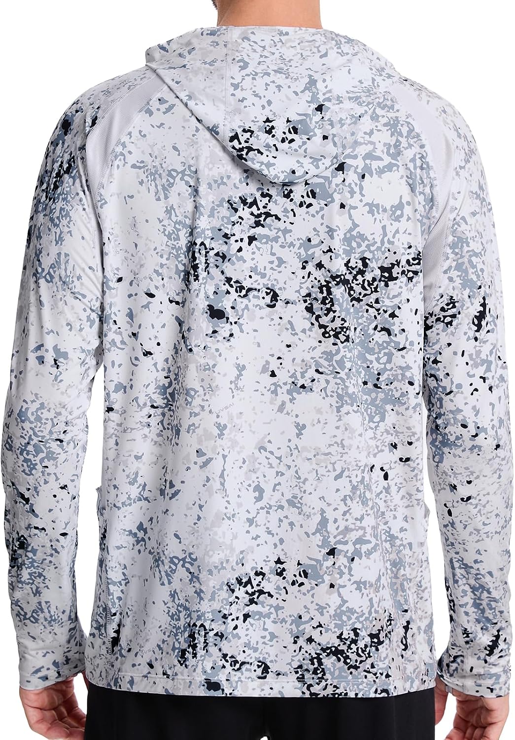 Men’s UPF 50+ Hoodie Shirt Long Sleeve Permanent UV Sun Protection Vented Tee Performance for Outdoor Hiking Fishing