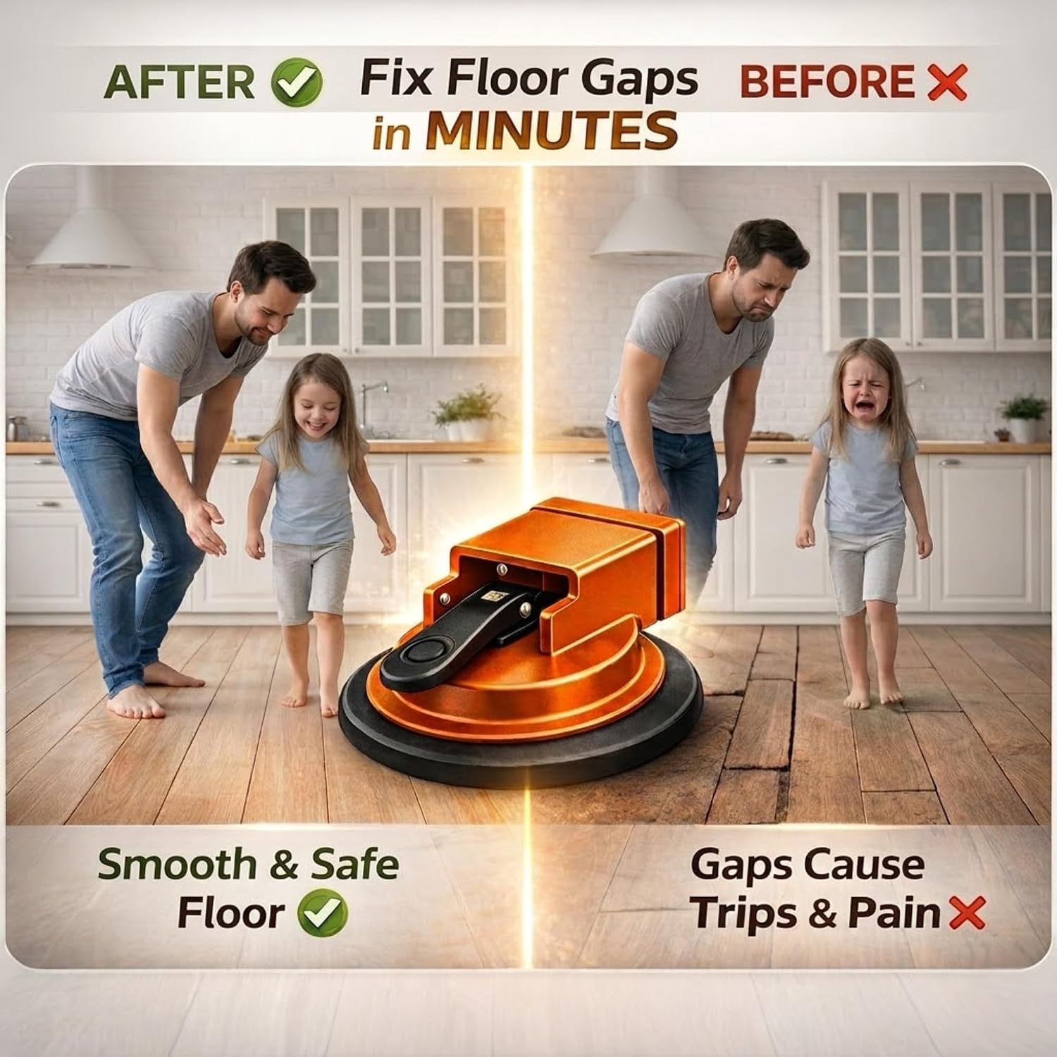 Floor Gap Fixer Tool, Laminate Flooring Tools, Enhanced Vacuum Suction Cup, Wood, Tile, Vinyl Floor Gap Repair Tool - Durable, Compact, & Efficient Flooring Tools