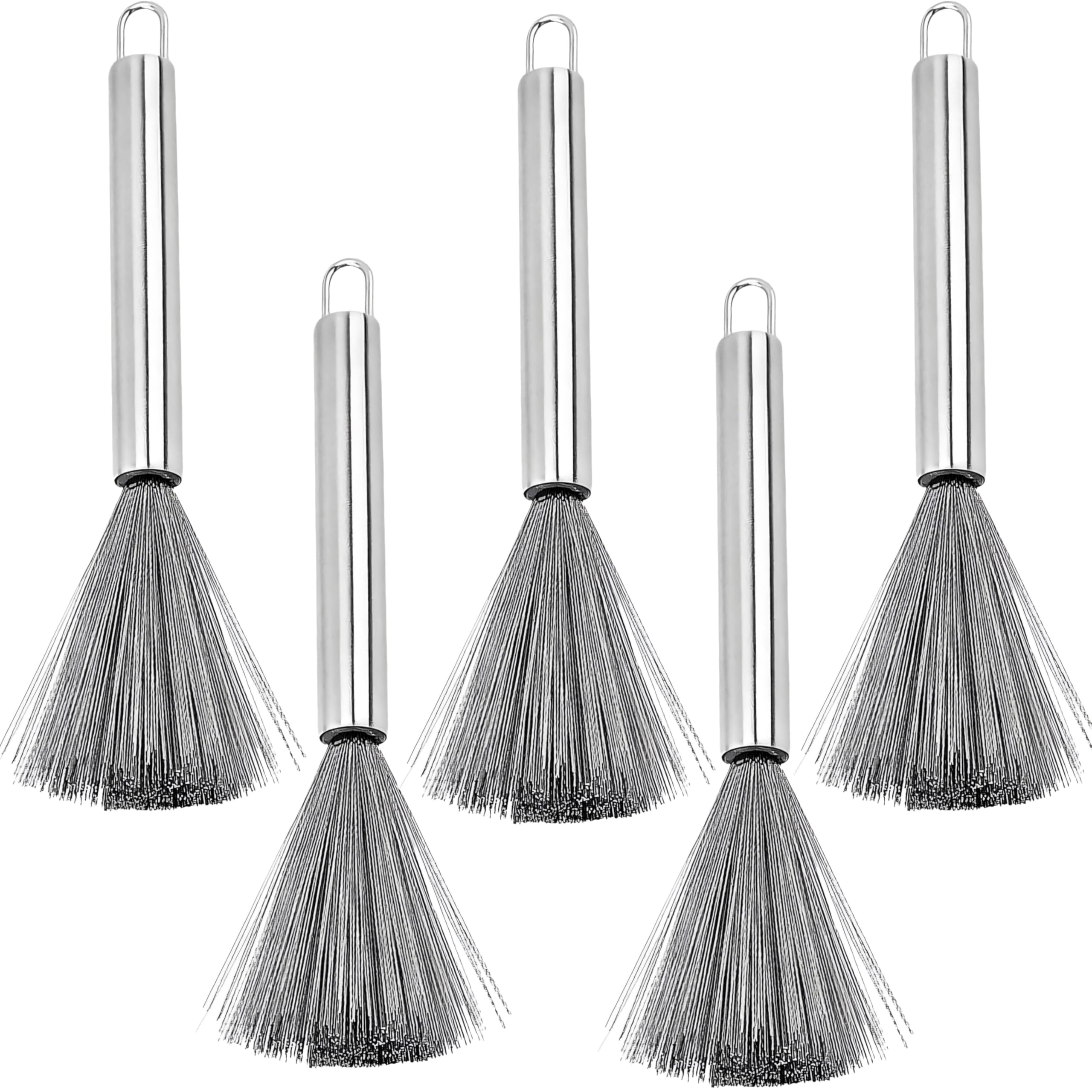 Steel Scrubber Brush with Handle, Pot Scrubber, Wok Brush, Pan Scrubber, Dishes Scrub Brush, Steel Wool Scrubbers for Cleaning Dishes (Pack of 5)-image-33