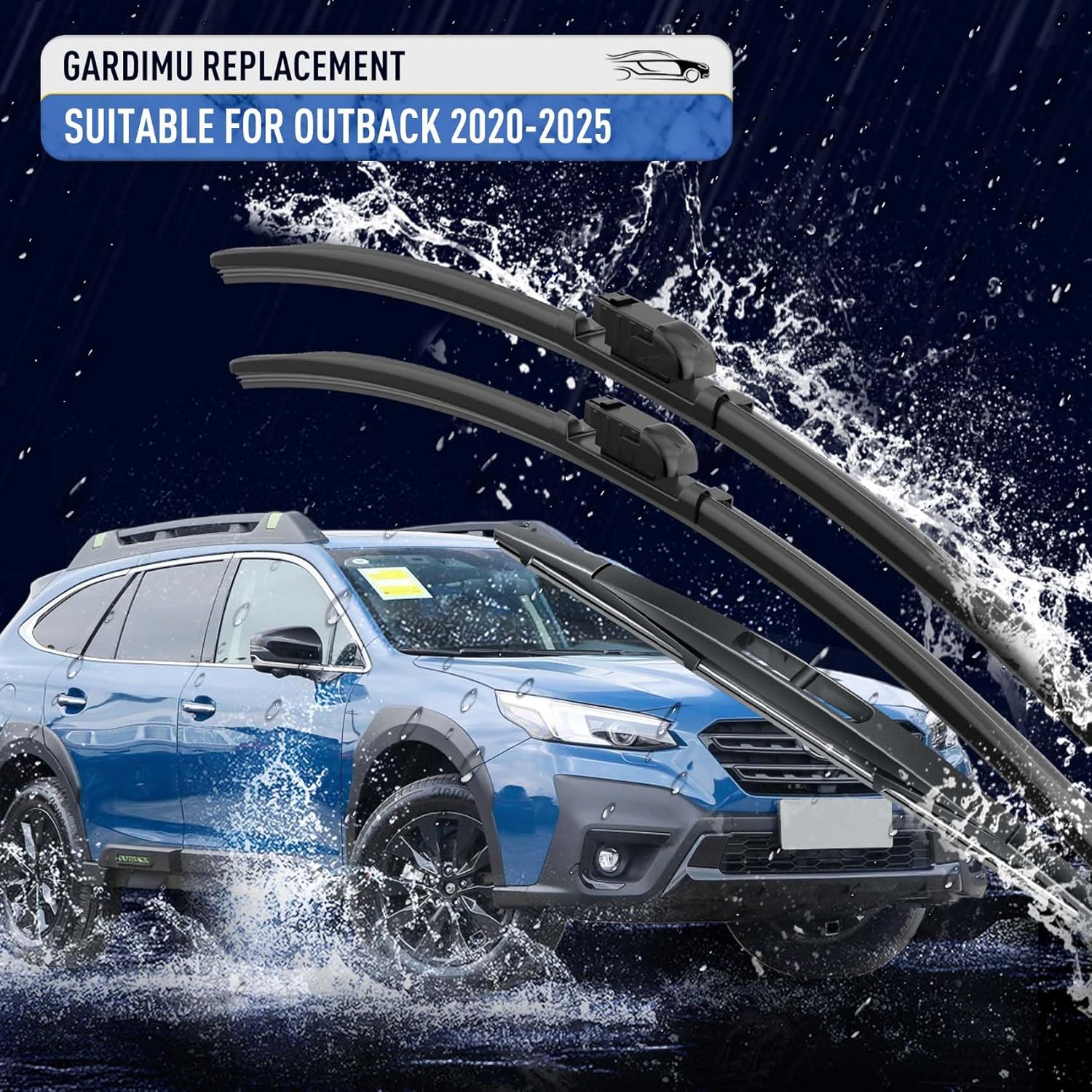 Front and Rear Windshield Wiper Blades, 3 Pcs Front and Back Windshield Wipers Blades Replacement for Subaru Outback 2020-2025, Car Window Wiper Blades for 2020 2021 2022 2023 2024 2025