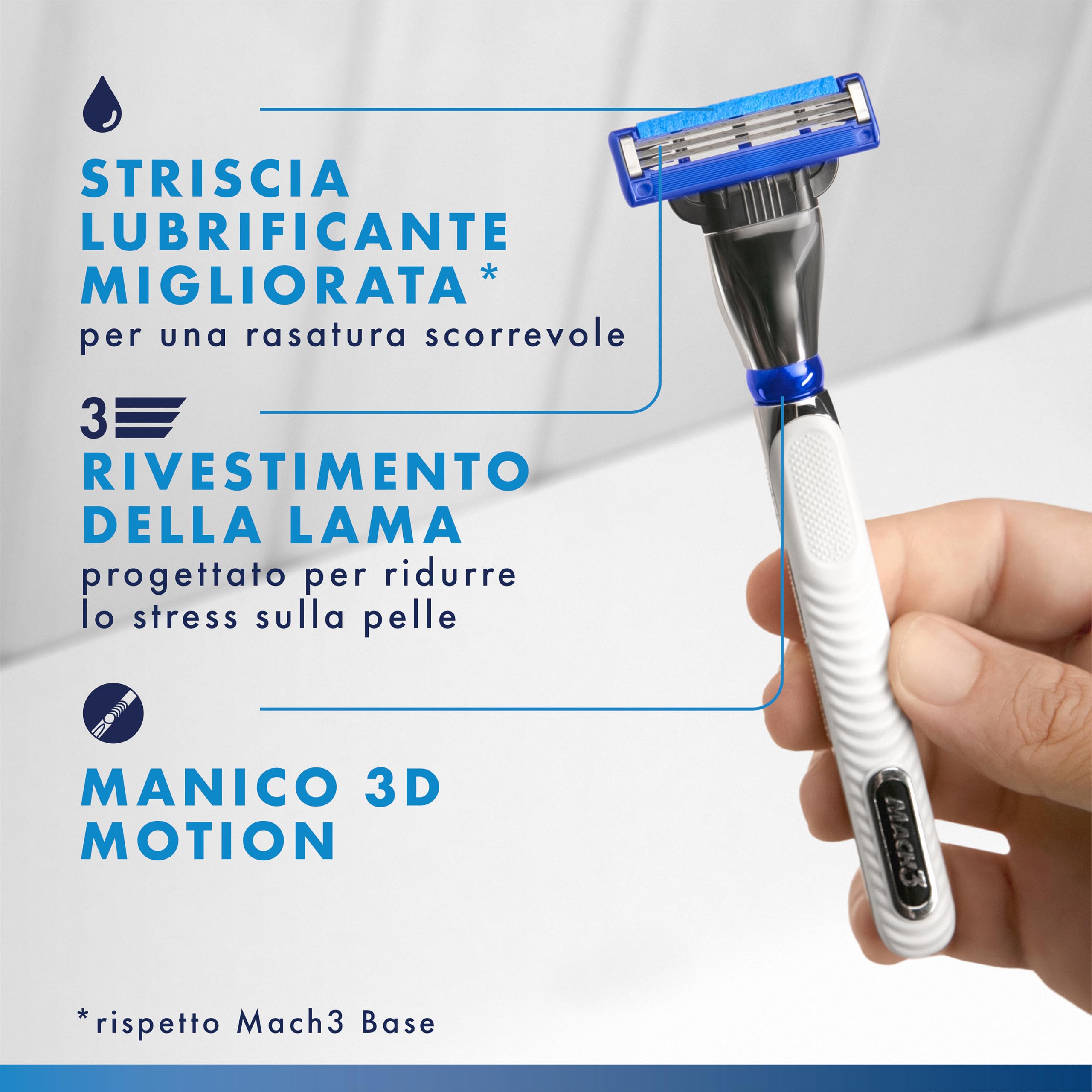 Gillette Maszynka do golenia Mach3 Turbo, 1 uchwyt, 2 wkłady ostrza, z paskiem smarującym do płynnego ślizgania i nową powłoką ostrza zaprojektowaną w celu zmniejszenia nacisku na skórę