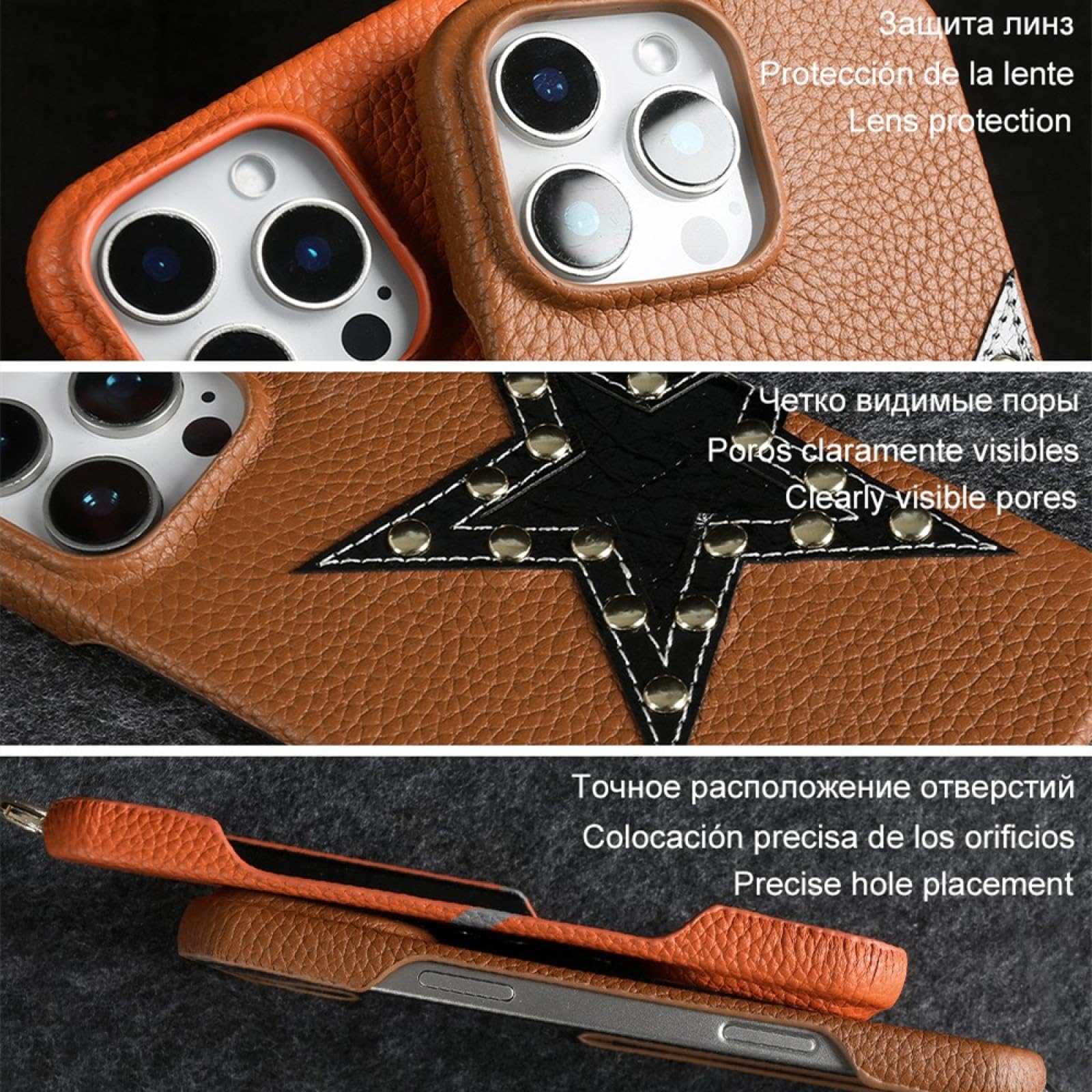 Amazon.co.jp: RNOZX iPhone 16 Pro用レザーケース ストラップ クロス