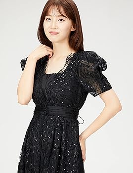 Amazon.co.jp: [リリーブラウン] レイヤードシャイニーグラスドレス
