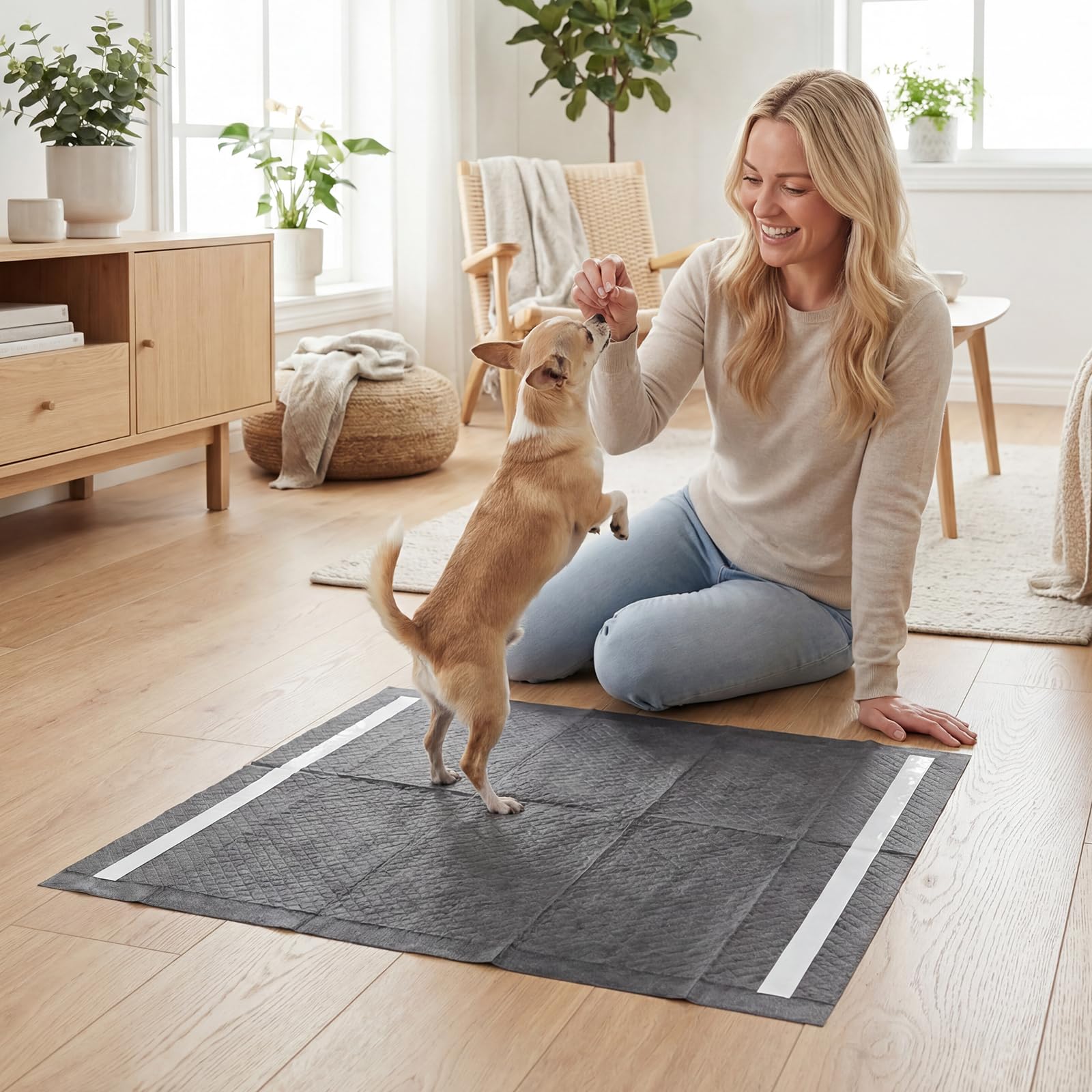 COSTWAY Empapadores Perros, 60 x 60 cm (150 Unidades), Almohadillas de Adiestramiento de Perros y Cachorros, Diseño 6 Capas, Carbón para Control de Olor, Antifugas, Absorbentes, Secado Rápido, Negro