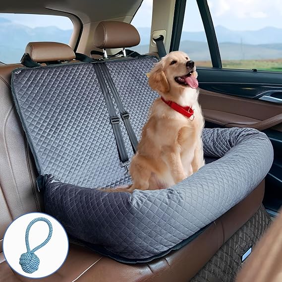 Kiusatig Large Dog Car Seat 55Ibs Washable Big Dog Bed for