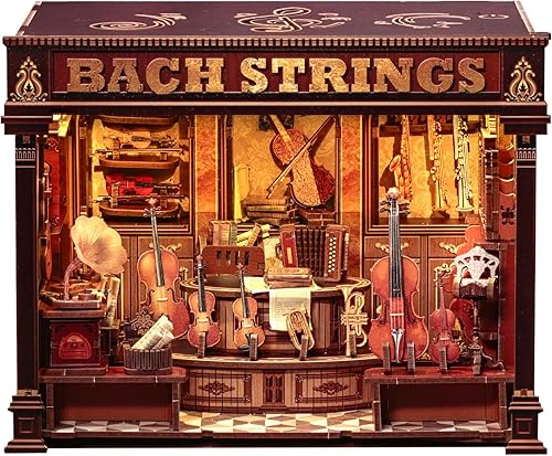 Cutefun Kit de rincón de libros, kit de casa de muñecas en miniatura, kits de rincón de libros para adultos, sujetalibros con luz LED para Cuerdas