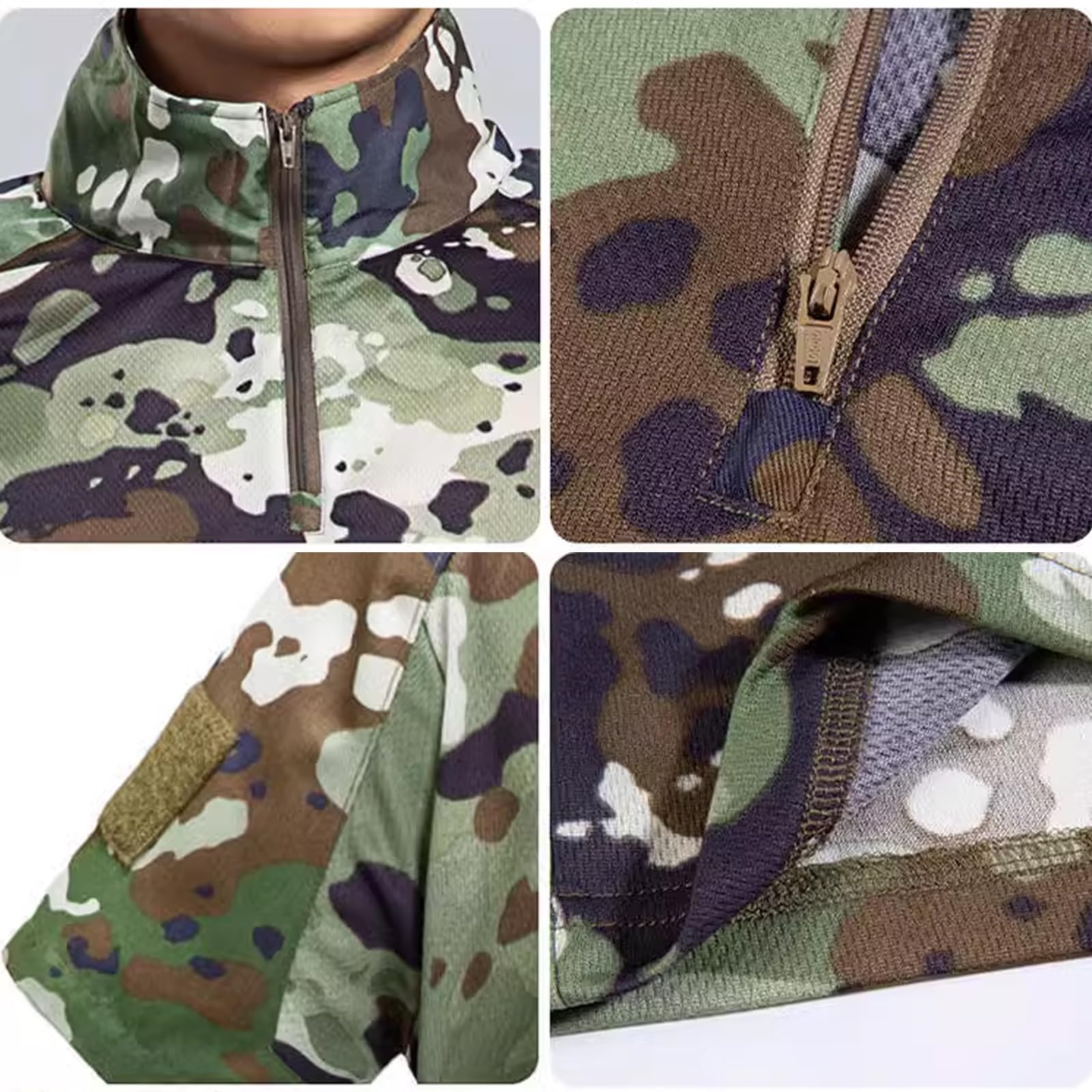Niños Conjunto de Camiseta y Pantalones Táctico Airsoft Militar Camuflaje Manga Larga Combate
