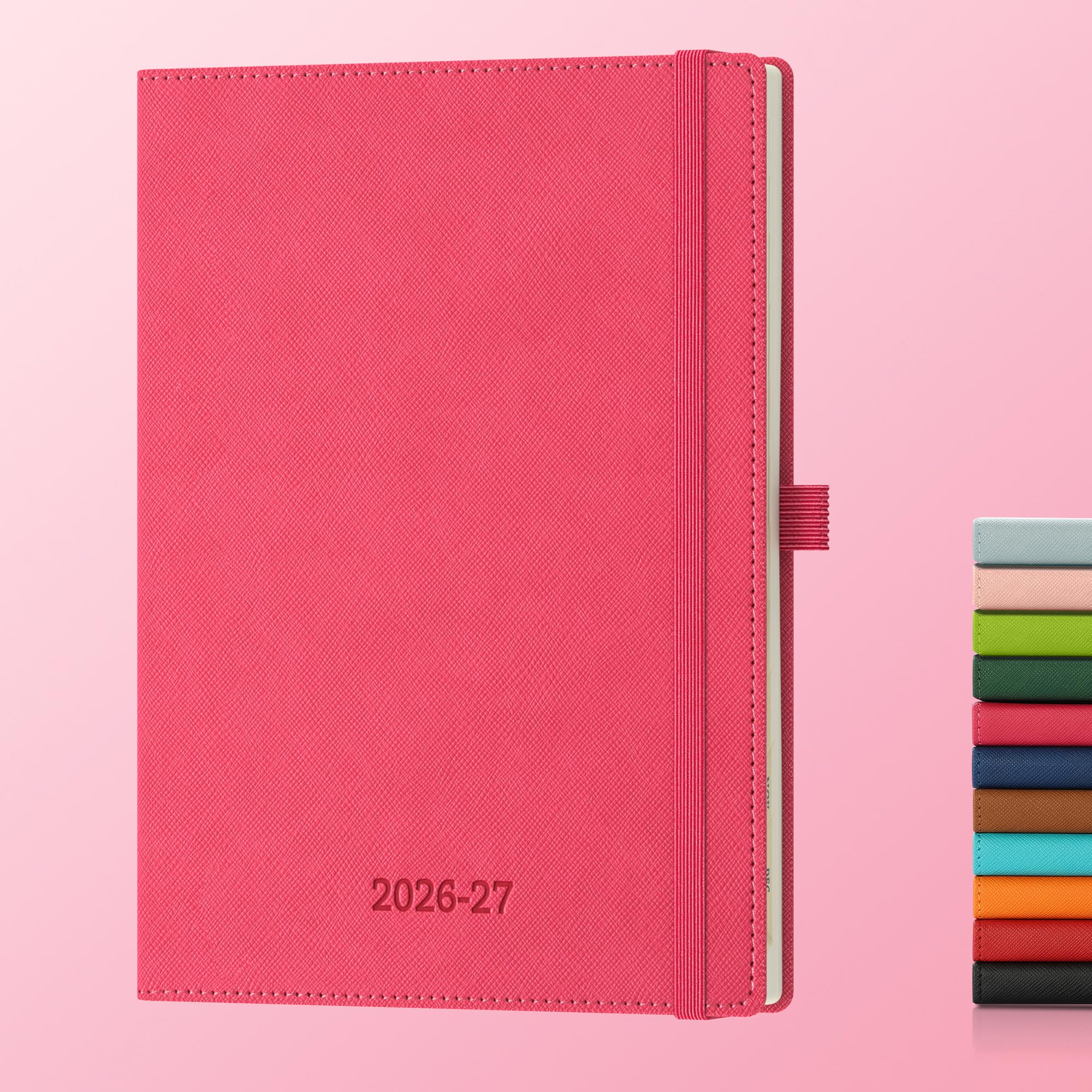 IN-LUXPRO Kalender 2025 2026 Wochenplaner,18-Monate Buchkalender (Jul.2025-Dez.2026) Monatskalender mit Ausgaben & Notizseiten,mit Vegan-Leder & Notizseiten.