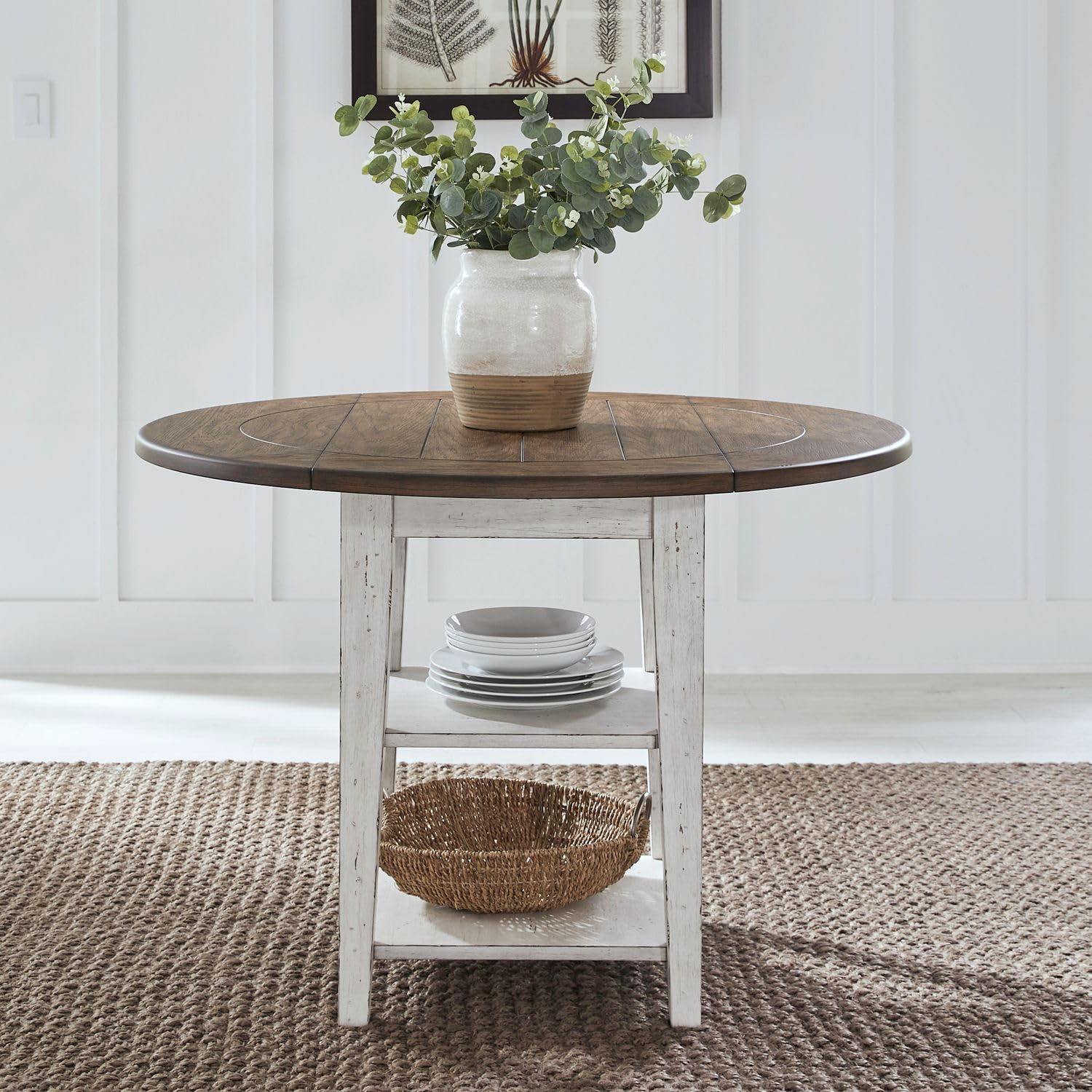 Liberty Furniture Al Fresco Drop Leaf Table for Dining Room - Graphite Whitestone