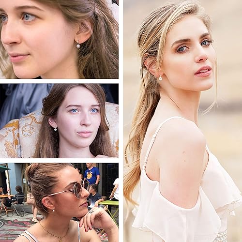 Miniatura 6 de Pendientes colgantes de plata de ley 925 con perlas cultivadas en agua dulce de 75 a 0315in color blanco y de calidad AAA joyería para mujeres y